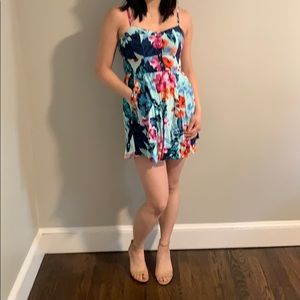 Express blue floral summer dress